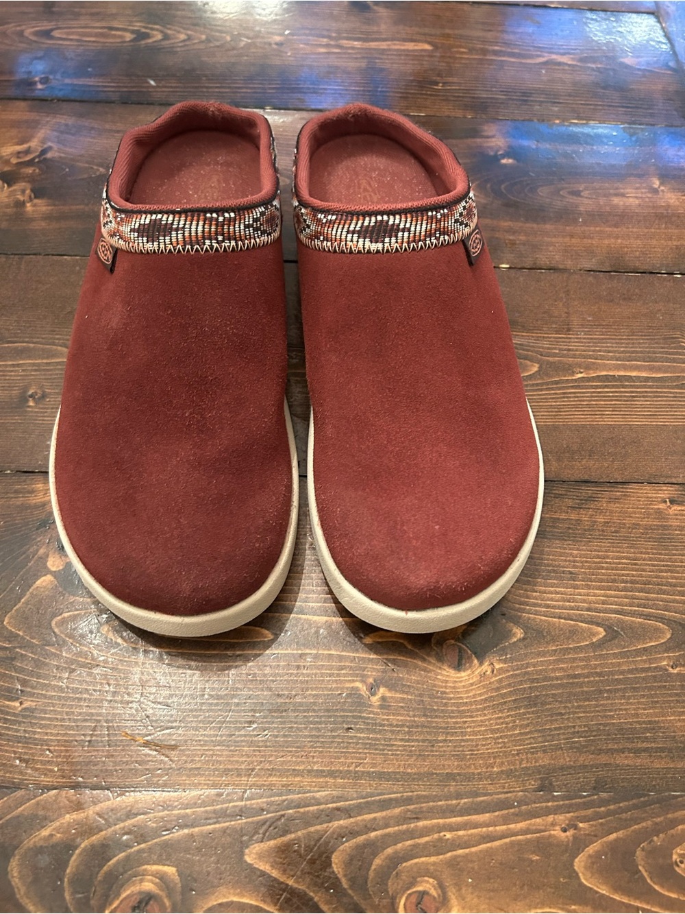 Keen Ella Burgundy Suede Mules Size 8.5 - Picture 2 of 5